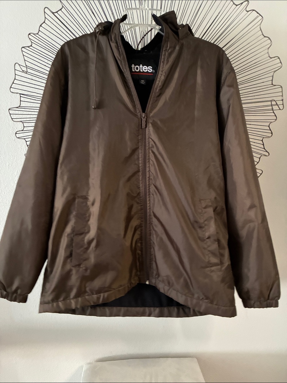 Totes Dark Brown Hooded Windbreaker Jacket women’s Size M